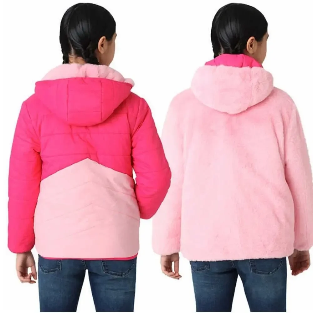 Eddie Bauer Girls Jacket Reversible Magenta Size Large NWT